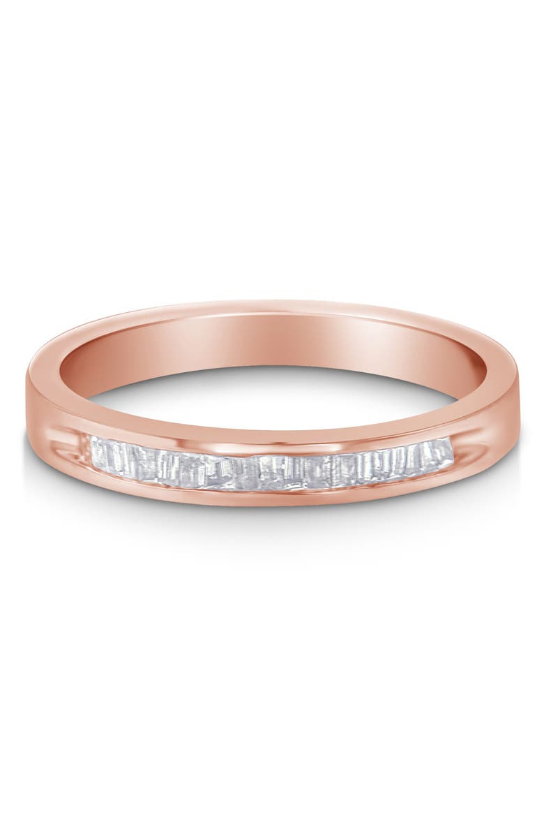 10K Rose Gold over Silver 1/5 Cttw Diamond Channel Set Stackable Band Ring, Main, color, Rose Gold over Silver