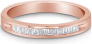Haus of Brilliance 10K Rose Gold over Silver 1/5 Cttw Diamond Channel Set Stackable Band Ring