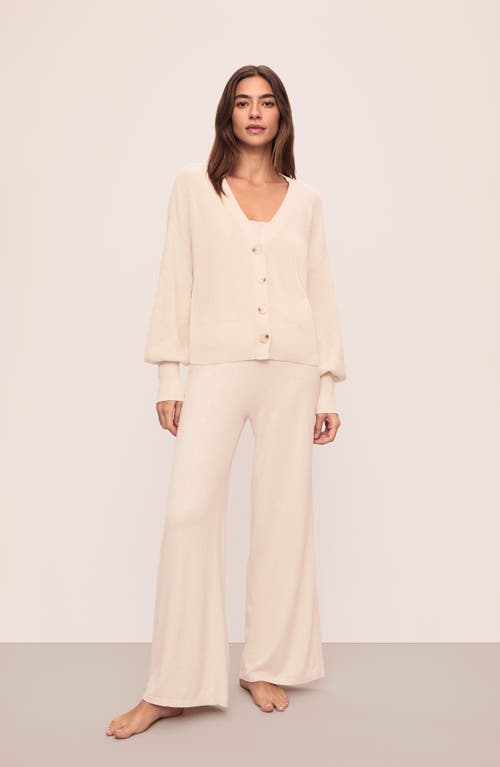 Eberjey Fine Gauge Cardigan In Almond Heather