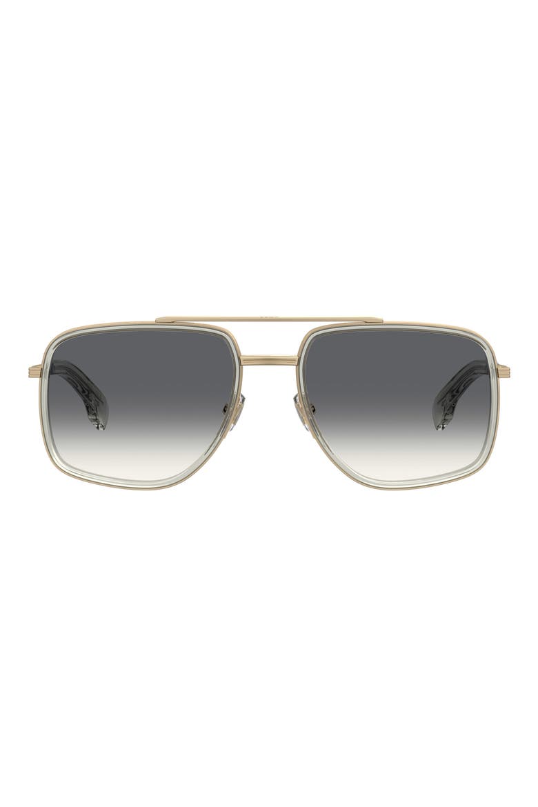 58mm Gradient Square Sunglasses, Main, color, GREY GOLD