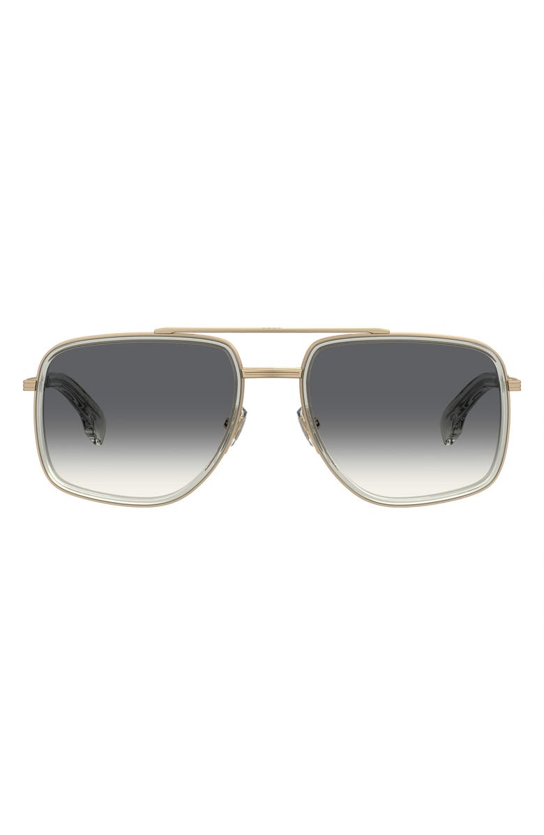 BOSS 58mm Gradient Square Sunglasses, Main, color, Grey Gold