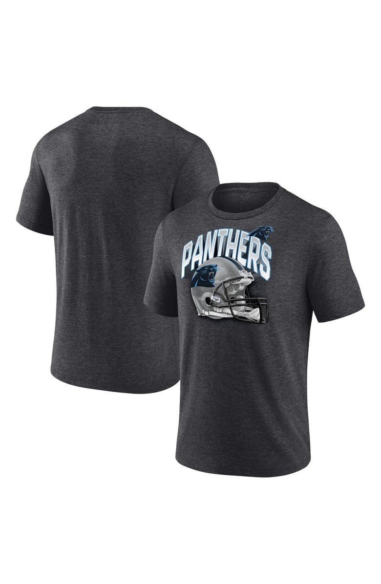 FANATICS Men's Fanatics Branded Heathered Charcoal Carolina Panthers End Around Tri-Blend T-Shirt, Main, color, 