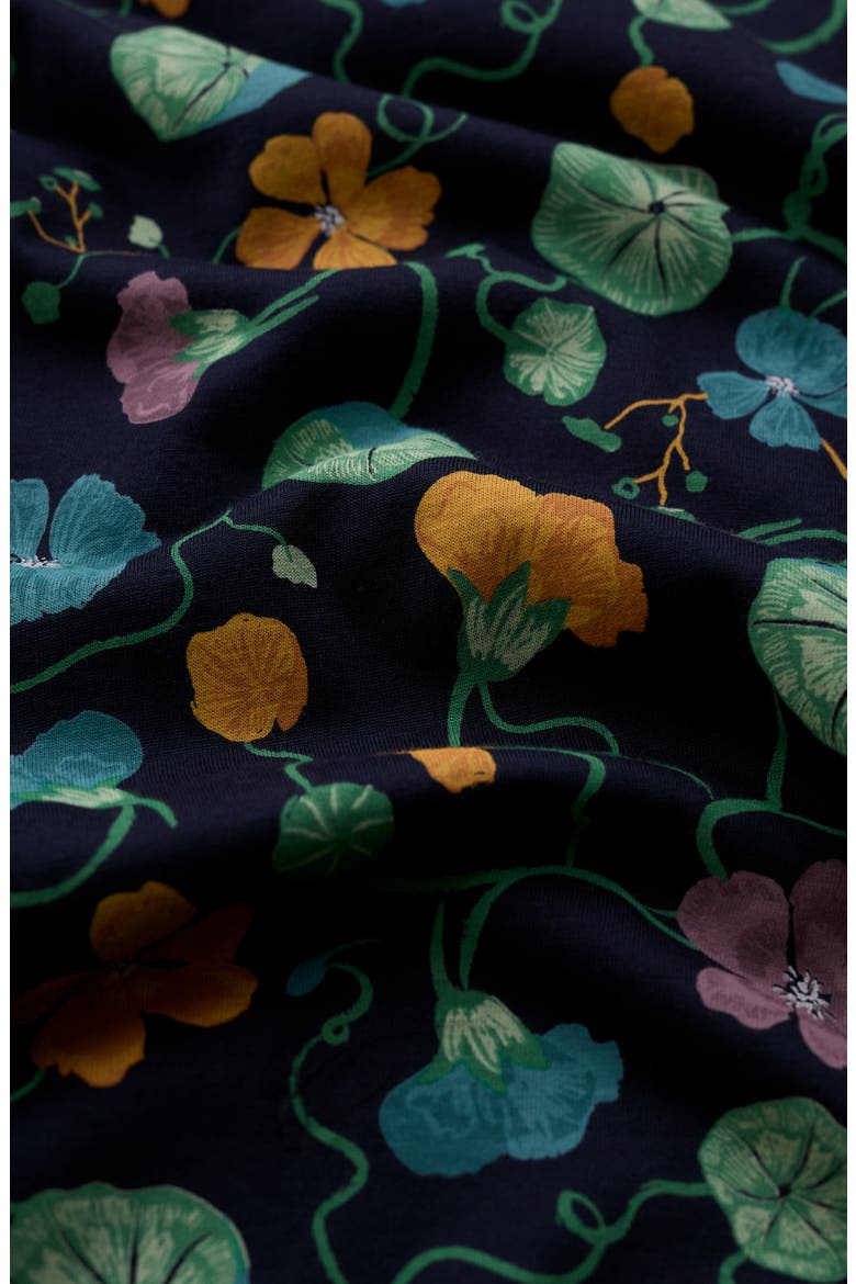 Fenil Floral Print Organic Cotton Blend Midi Dress, Alternate, color, NASTURTIUM PRESS MARITIME