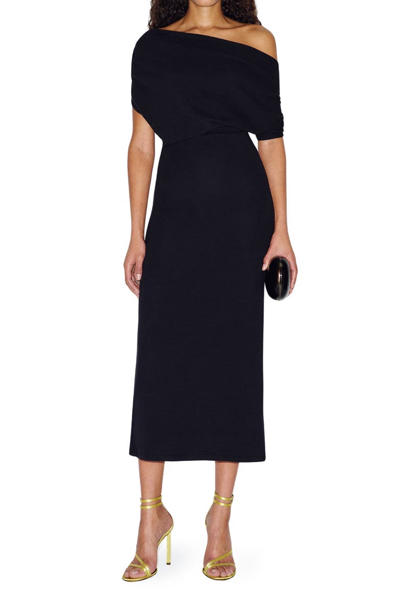 Iris One-Shoulder Dress, Alternate, color, BLACK