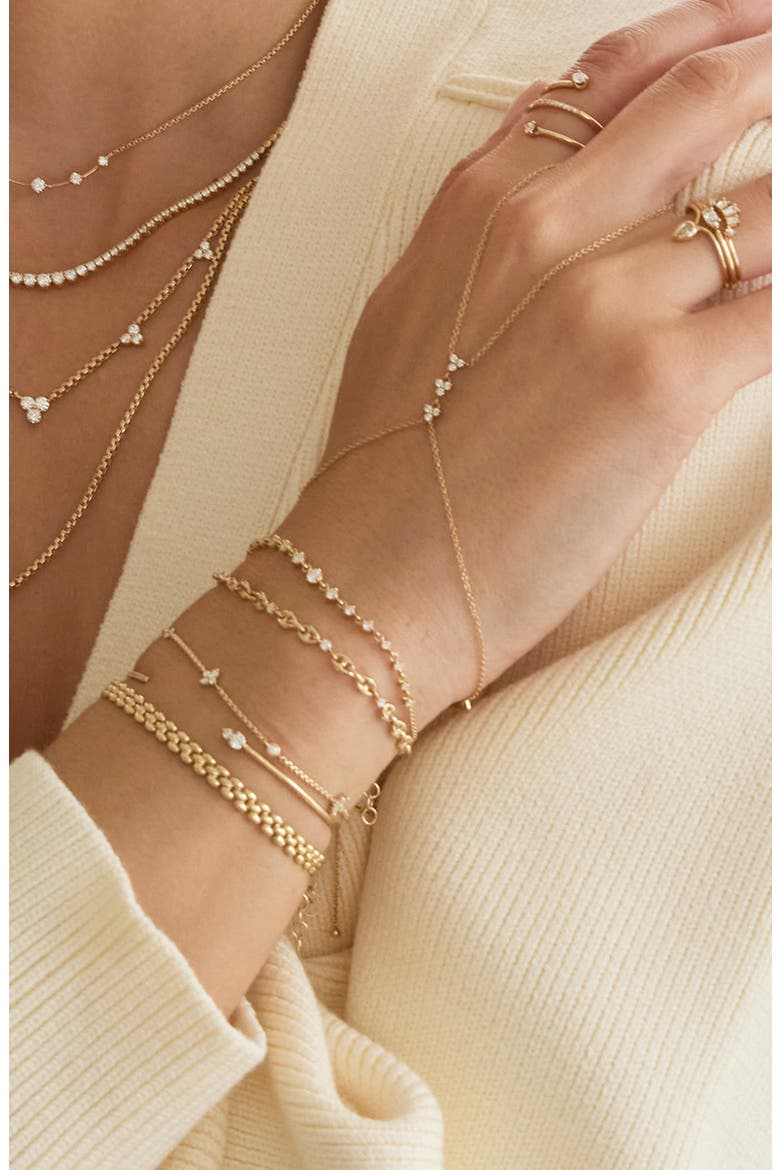 Small Quad Diamond Bracelet, Alternate, color, 14K YELLOW GOLD