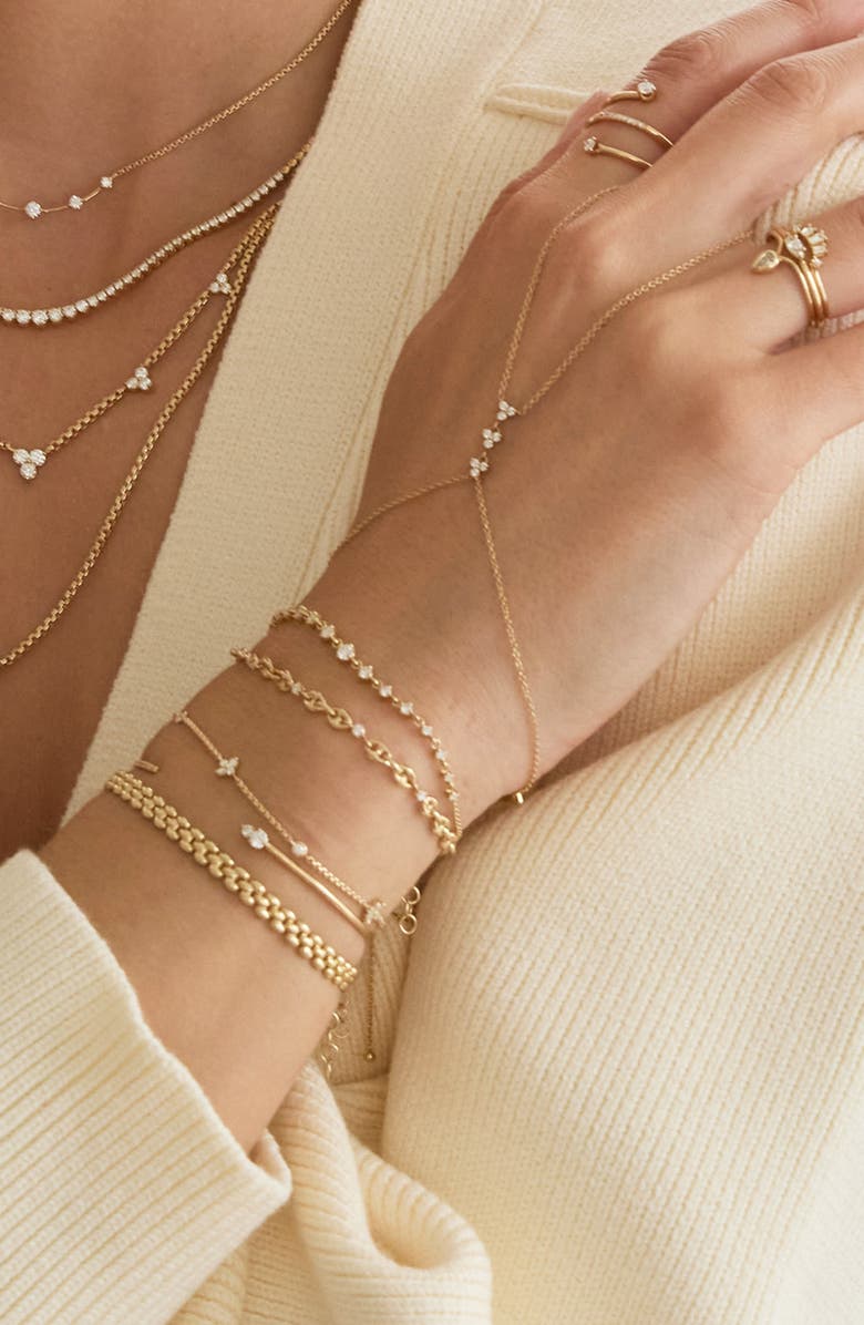 Zoë Chicco Small Quad Diamond Bracelet, Alternate, color, 14K Yellow Gold