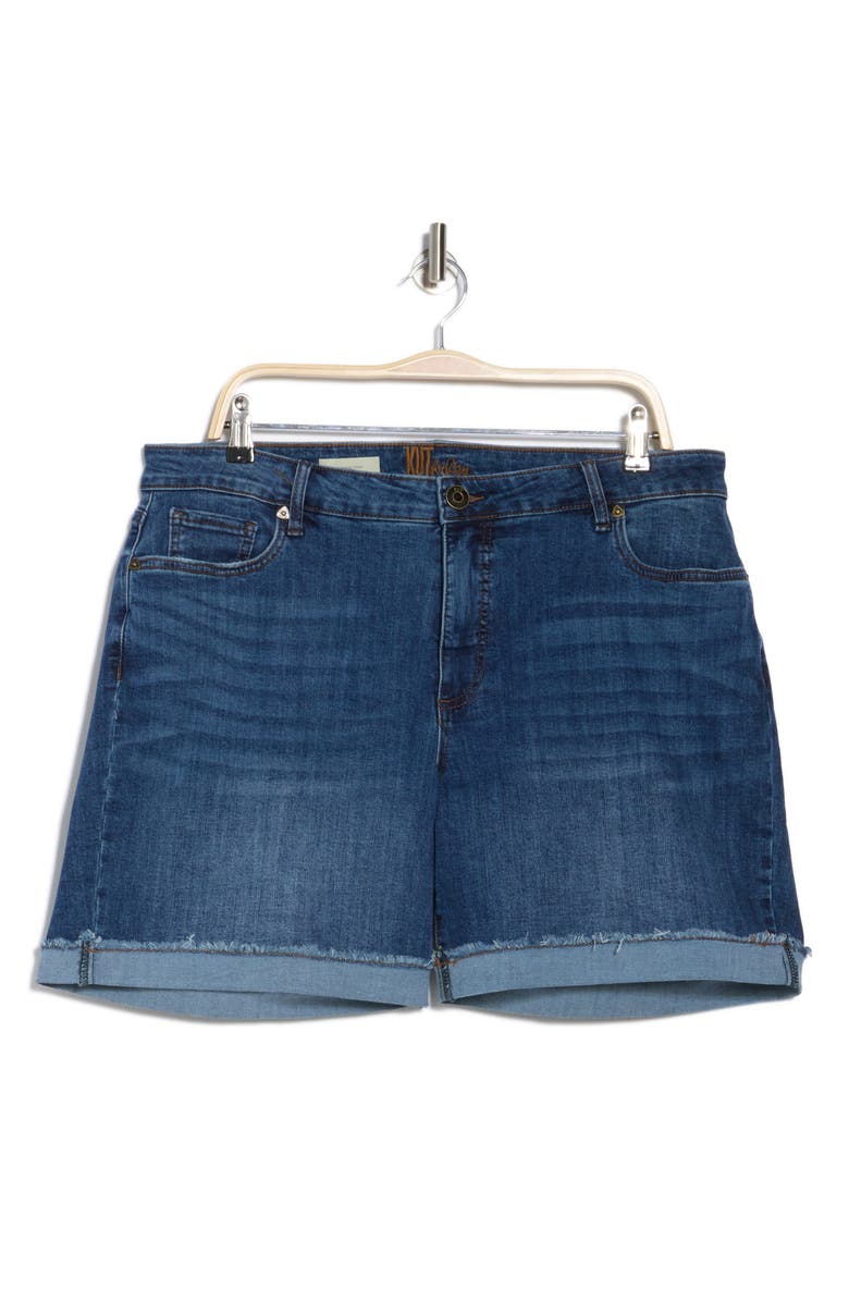 KUT from the Kloth Katy Boyfriend Cuffed Denim Shorts, Alternate, color, Bamboo