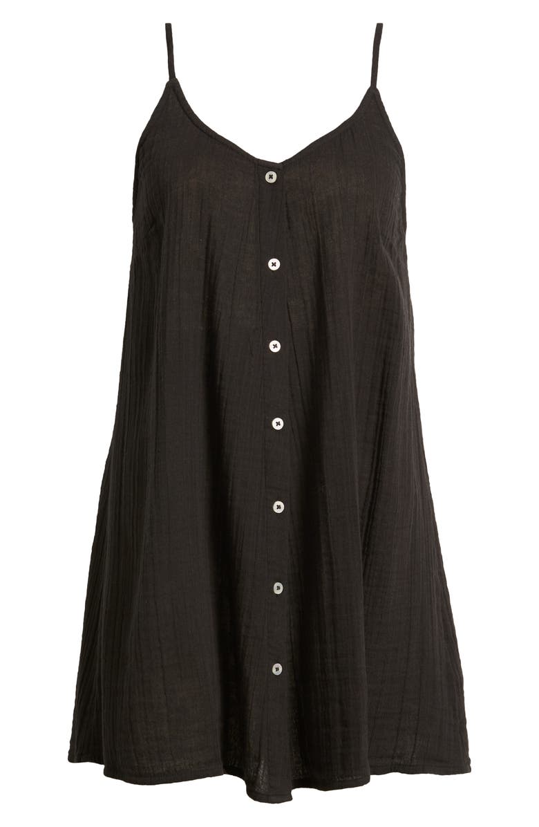 Rip Curl Premium Surf Cotton Gauze Minidress, Alternate, color, Black