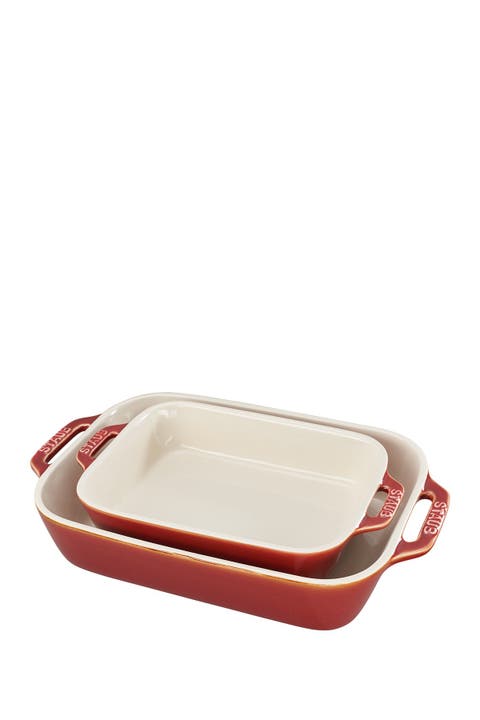 Rustic Red 2-Piece Rectangular Baking Dish Set