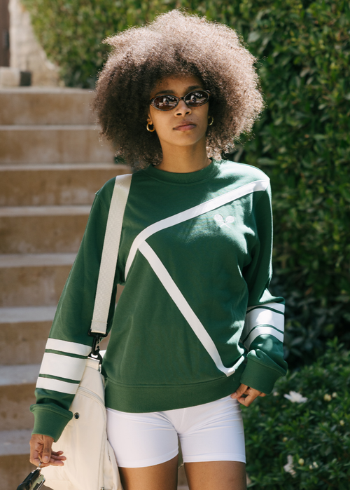 Ellsworth + Ivey Sweatshirt Tennis Lines In Green