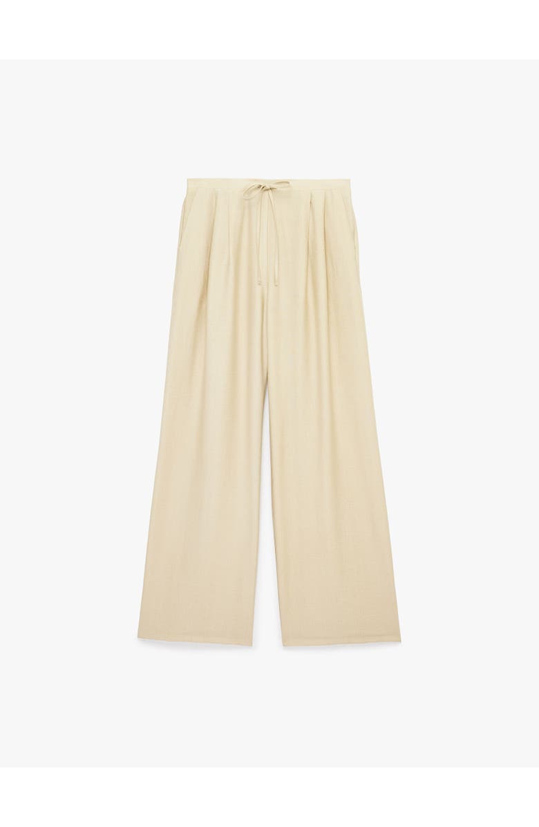Koton Mid-Rise Wide Leg Trousers, Alternate, color, Beige