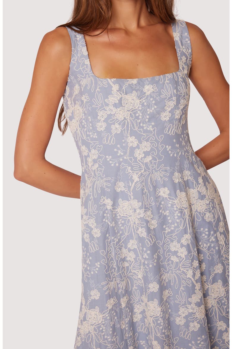 Springtide Splendor Embroidered Cotton Maxi Sundress, Alternate, color, LIGHT-BLUE
