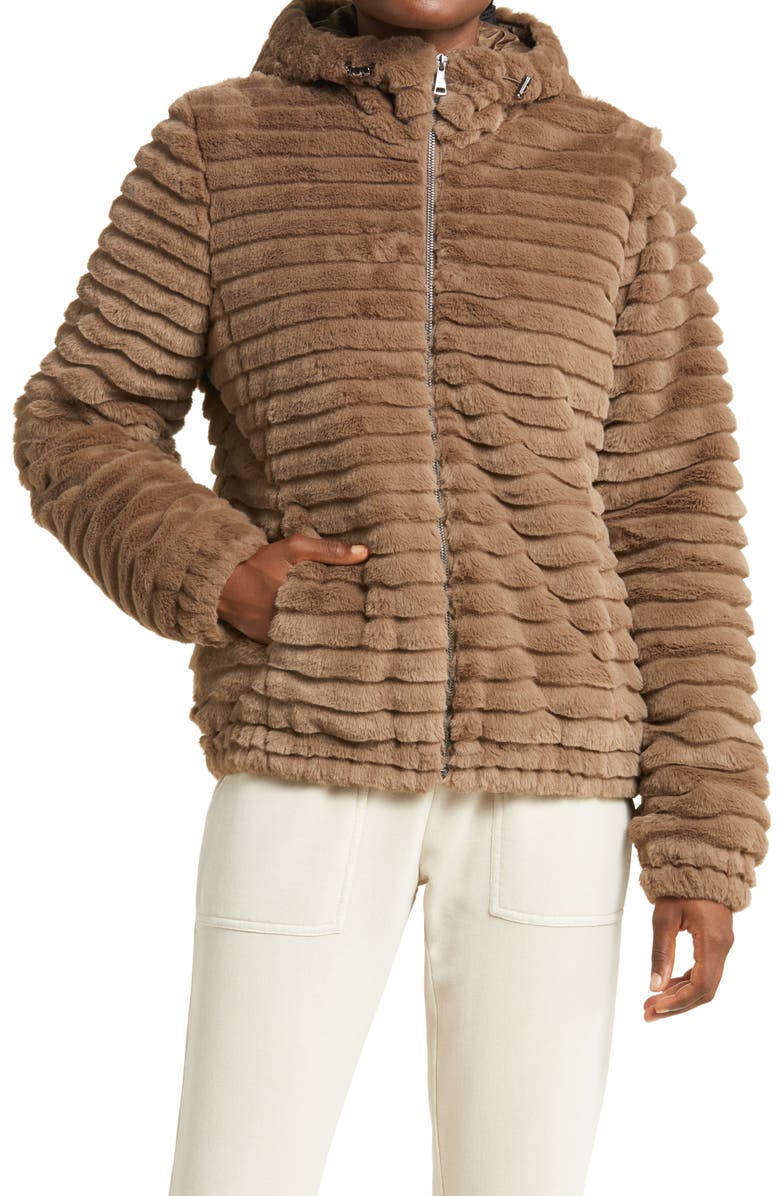 Zella Corded Faux Fur Jacket, Alternate, color,