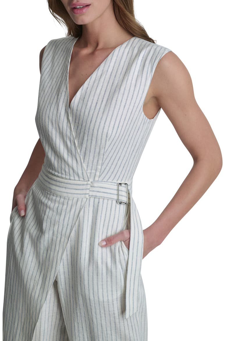 Stripe Linen Blend Crop Jumpsuit, Alternate, color, IVORY/ADMIRAL
