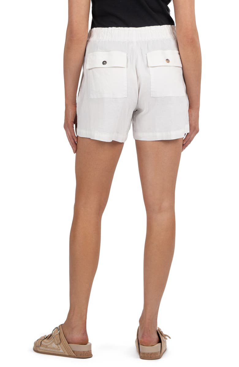 KUT from the Kloth Katana Drawstring Linen Blend Shorts, Alternate, color, White Jm