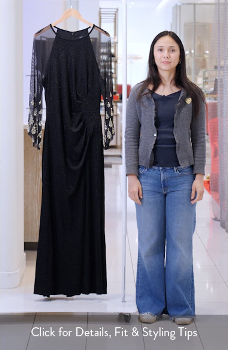 Metallic Embellished Mermaid Gown, sales video thumbnail