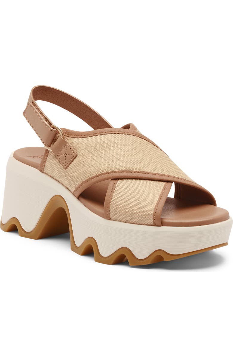 SOREL Kinetic<sup>™</sup> Aura Slingback Platform Sandal, Main, color, Honest Beige/ Gum 16