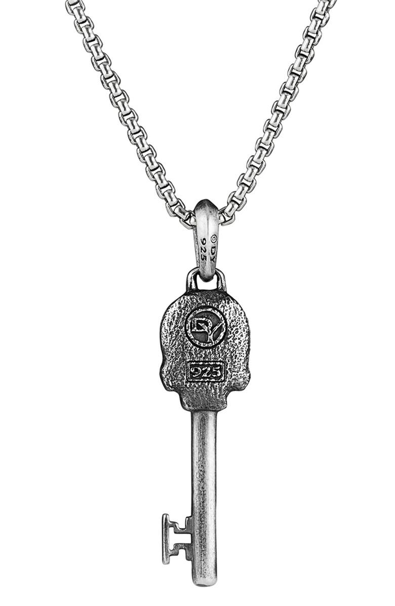 David Yurman 'Skull' Key Pendant with Black Diamonds, Alternate, color, 