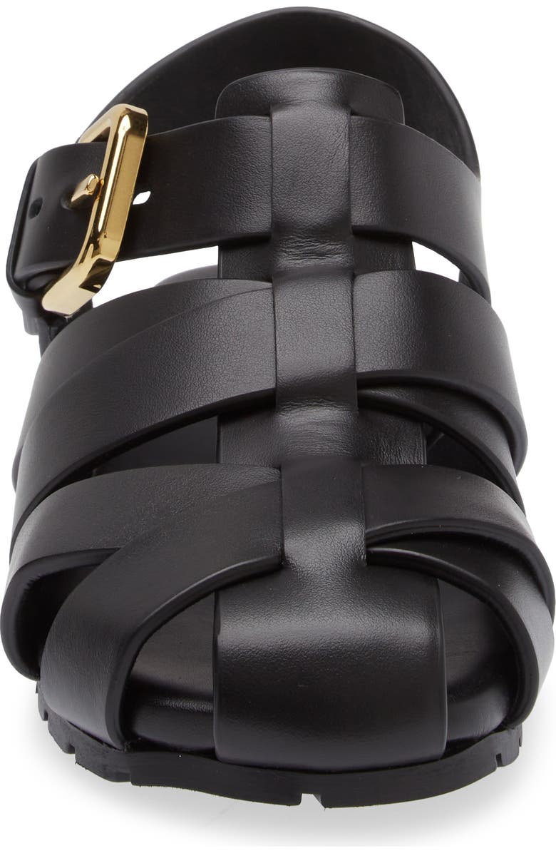 Bottega Veneta Alfie Fisherman Sandal, Alternate, color, Black