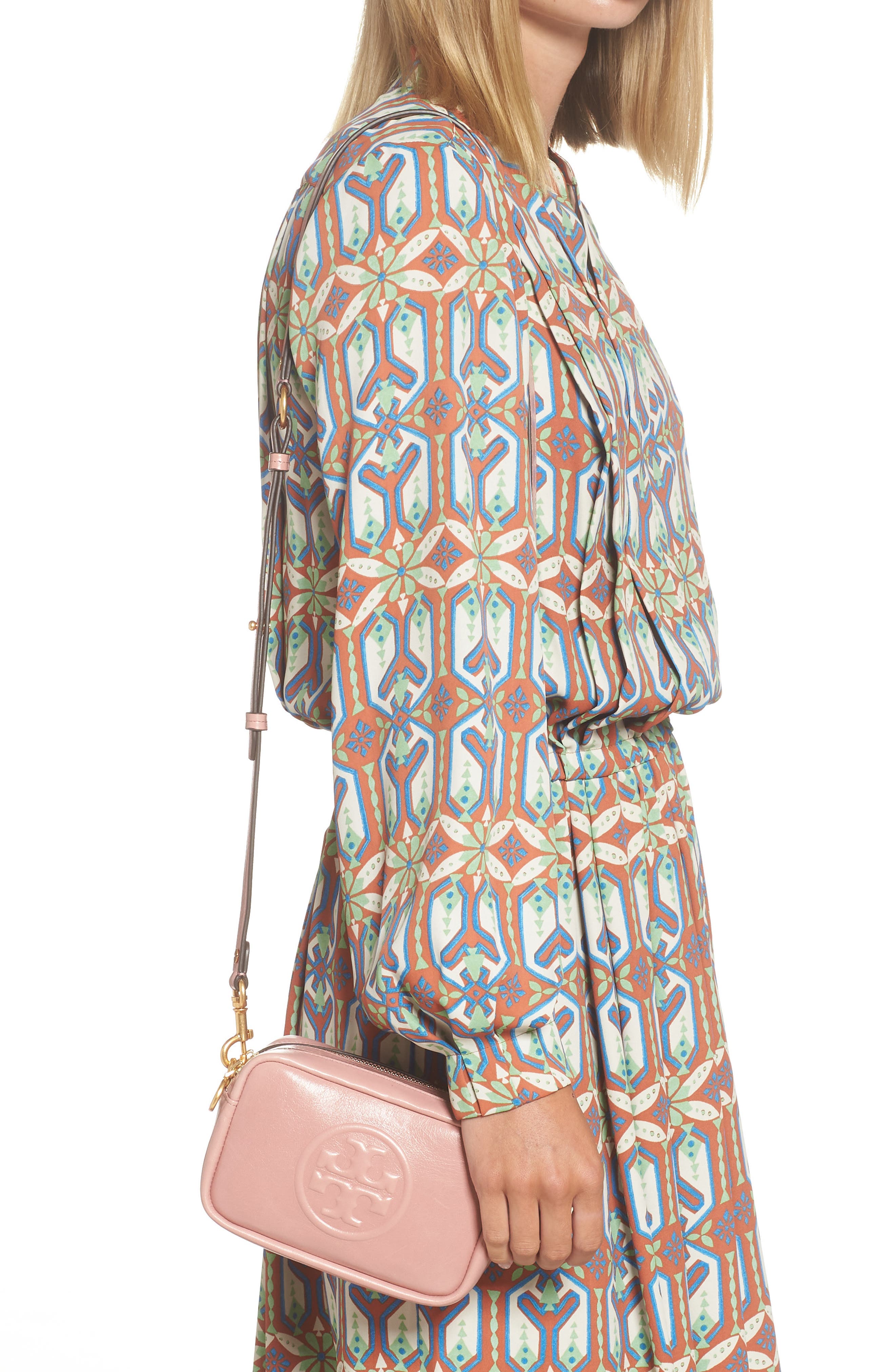 Tory Burch Perry Bombe Glazed Leather Crossbody Bag, Alternate, color, 