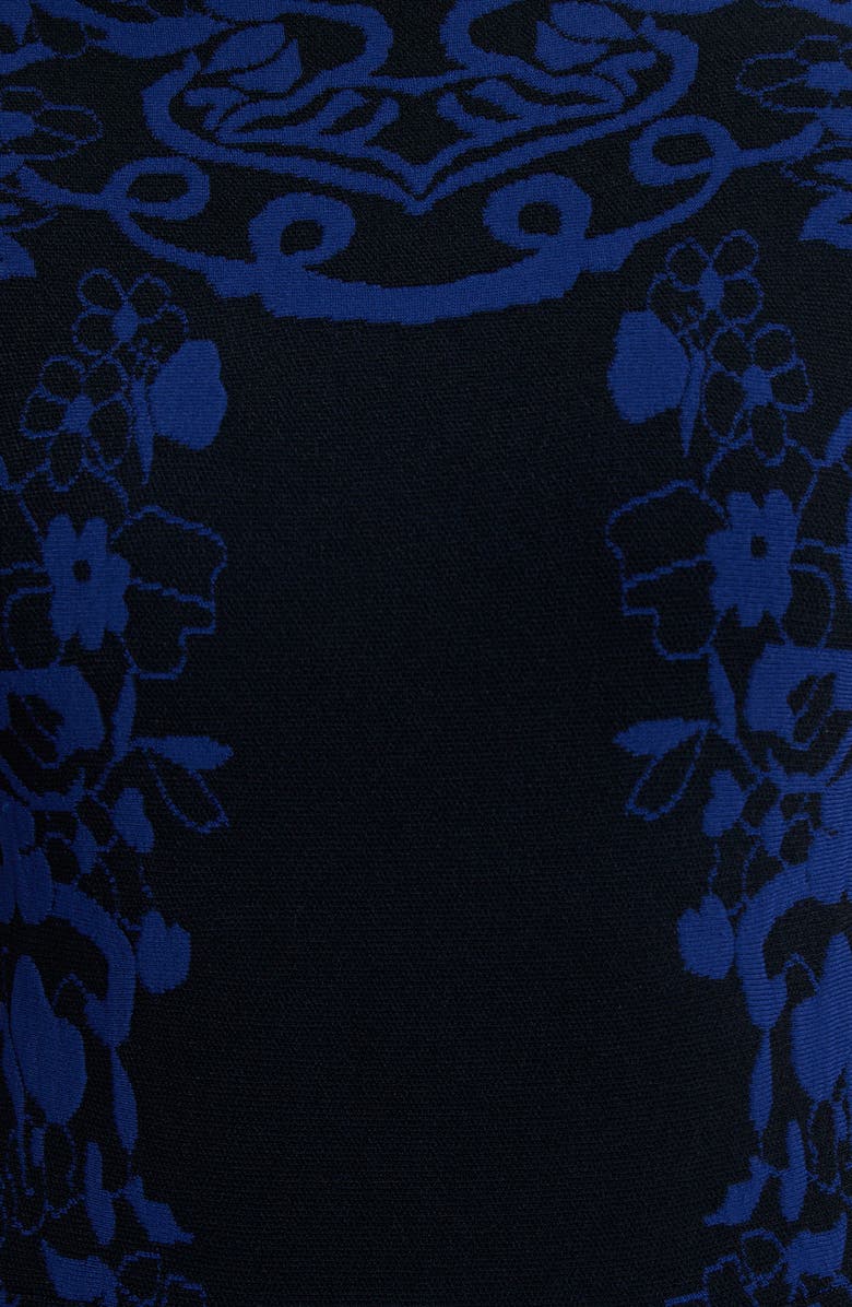 Valentino Delft Jacquard Long Sleeve Midi Sweater Dress, Alternate, color, 