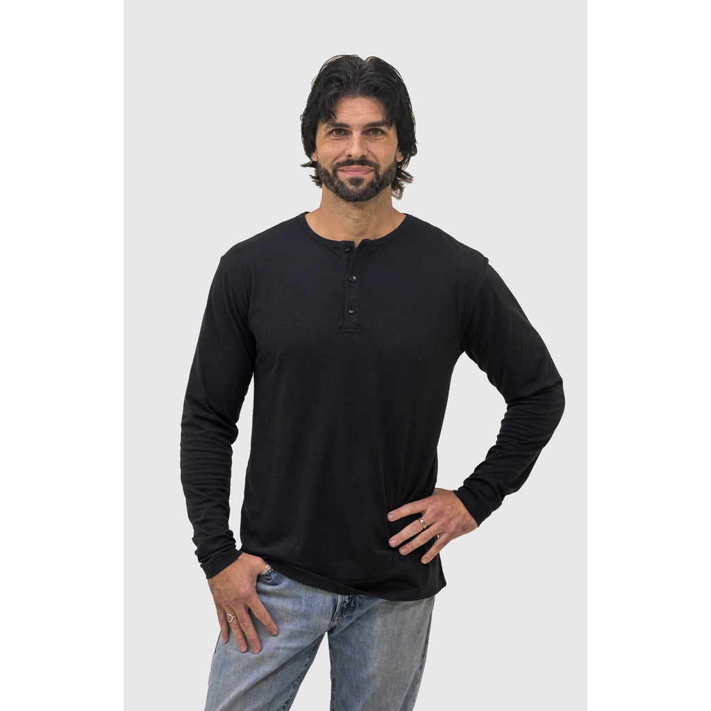 Epic Fits Long Sleeve Henley 3 Pack In Black