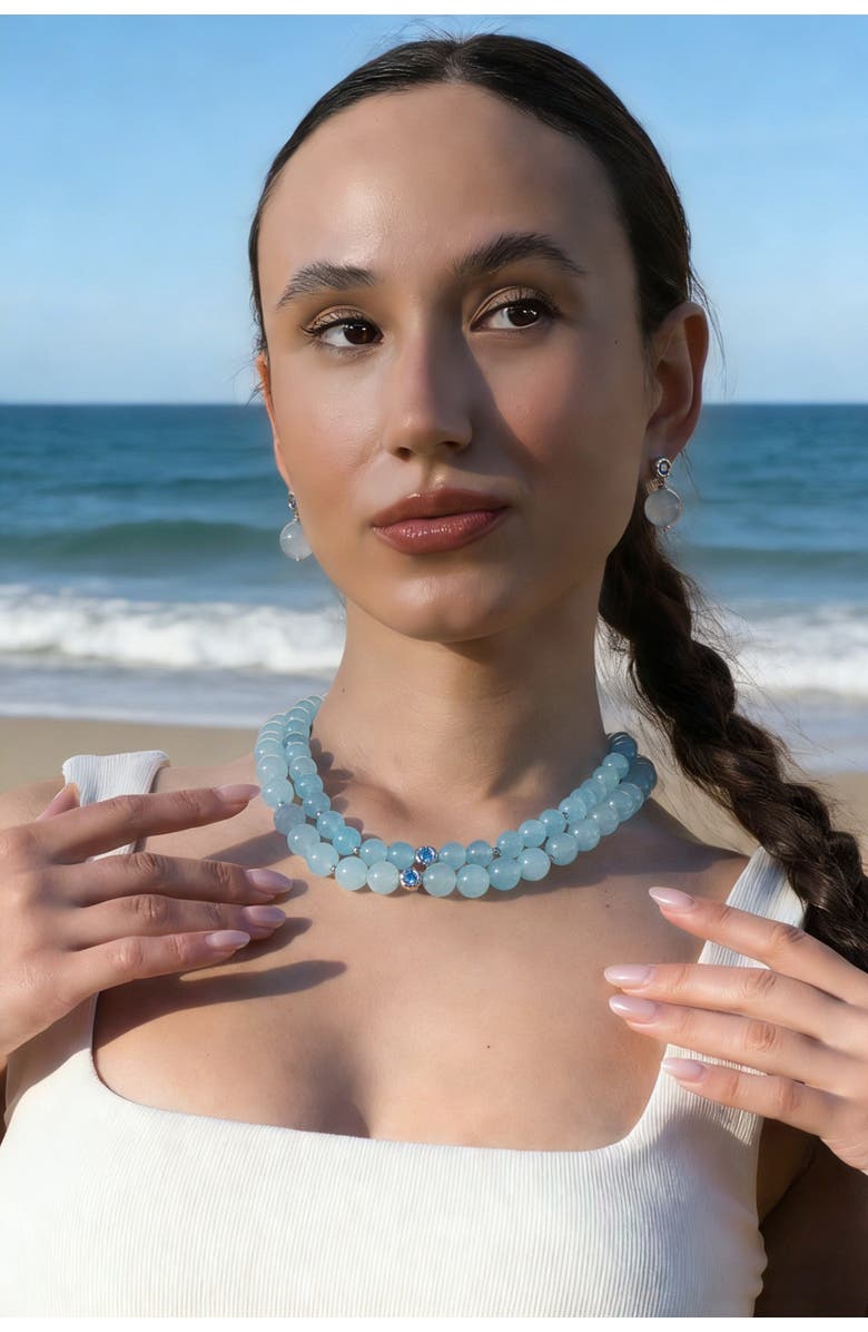 Classicharms Isla Aquamarine Bead Choker Necklace, Alternate, color, 