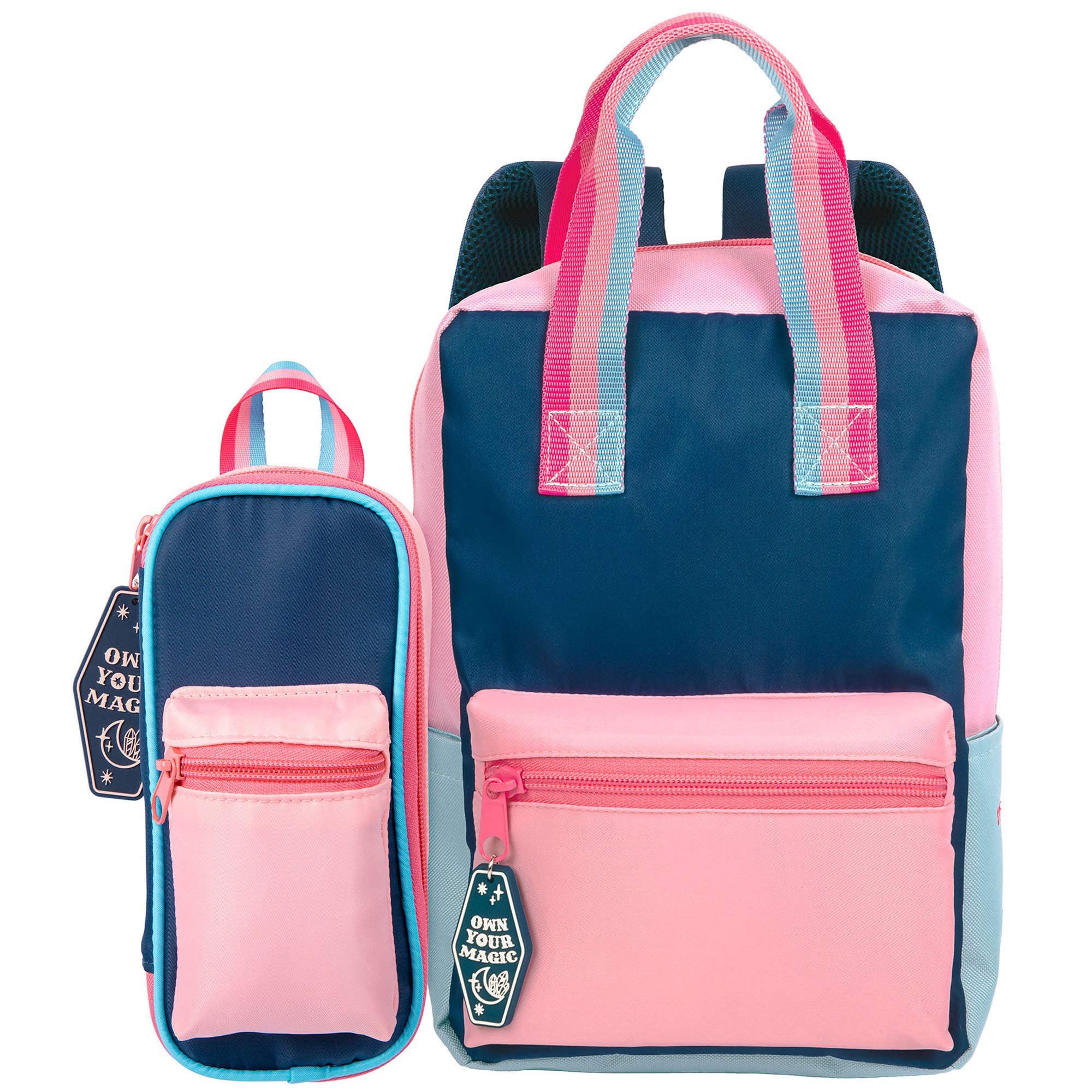 Style.Lab Fashion Angels Harlow Colorblock Backpack and Pouch Set, Main, color, Multicolored