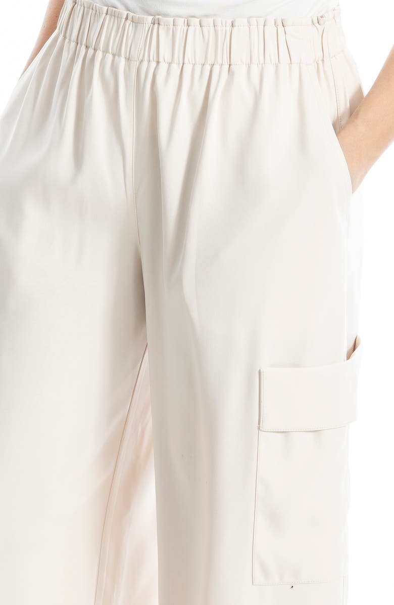 MAX STUDIO Cropped Wide Leg Cargo Pants, Alternate, color, New Ivory