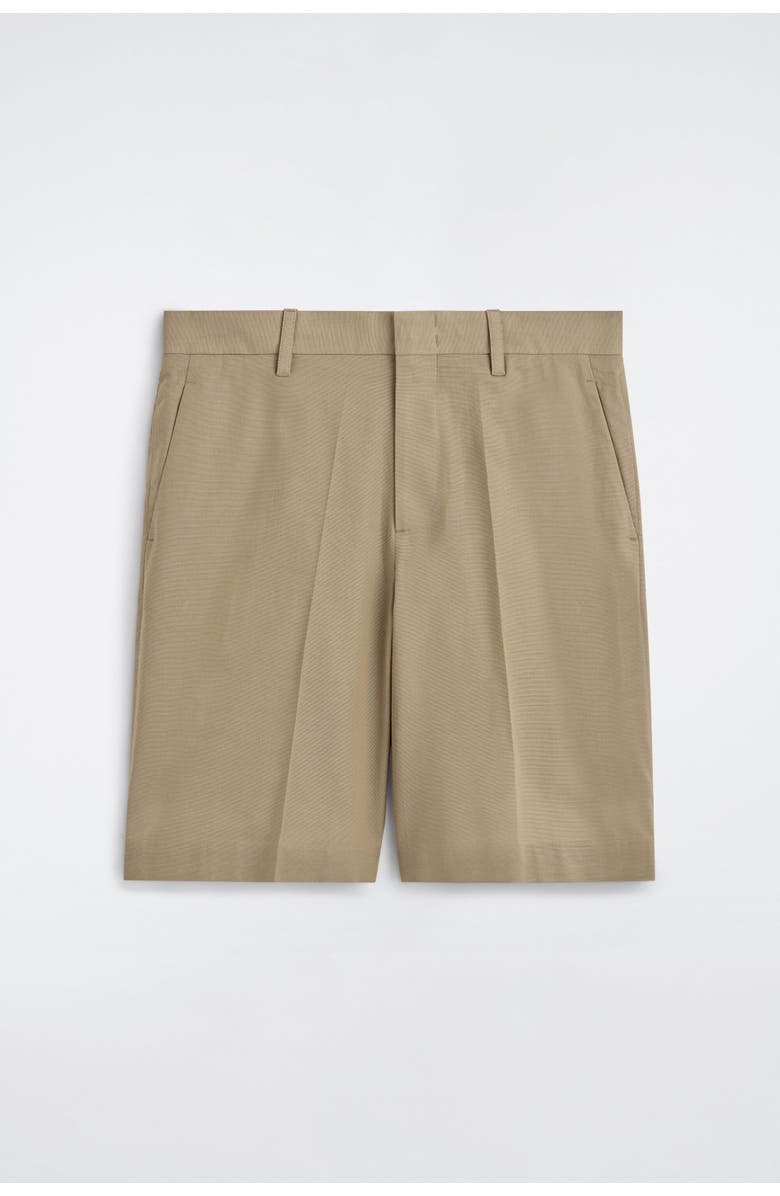 COS Tailored Textured-cotton Shorts, Alternate, color, Beige