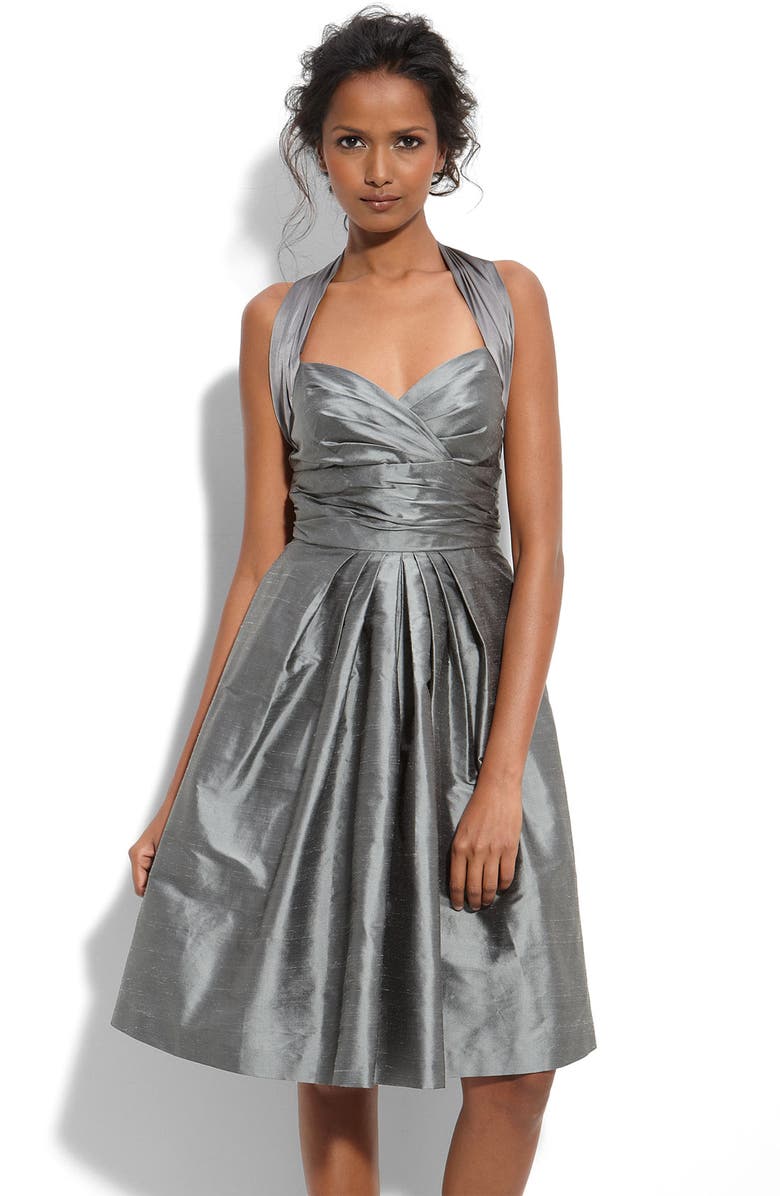 Suzi Chin for Maggy Boutique Charmeuse & Shantung Halter Dress, Main, color, 