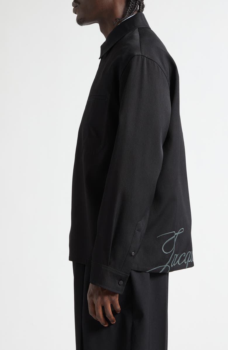 Jacquemus La Chemise Mecano Zip Workwear Shirt, Alternate, color, Black