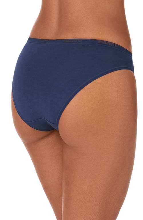 Dkny Table Top Stretch Cotton Blend Bikini In Blue