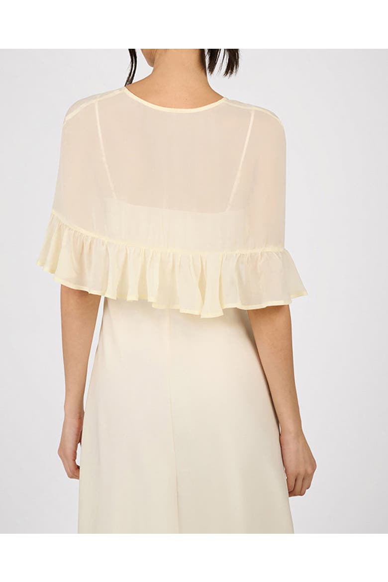 Ruffle Shawl Collar Maxi Dress, Alternate, color, Ivory