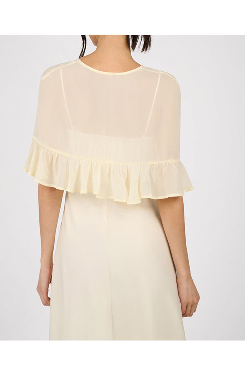 WeWoreWhat Ruffle Shawl Collar Maxi Dress, Alternate, color, Ivory