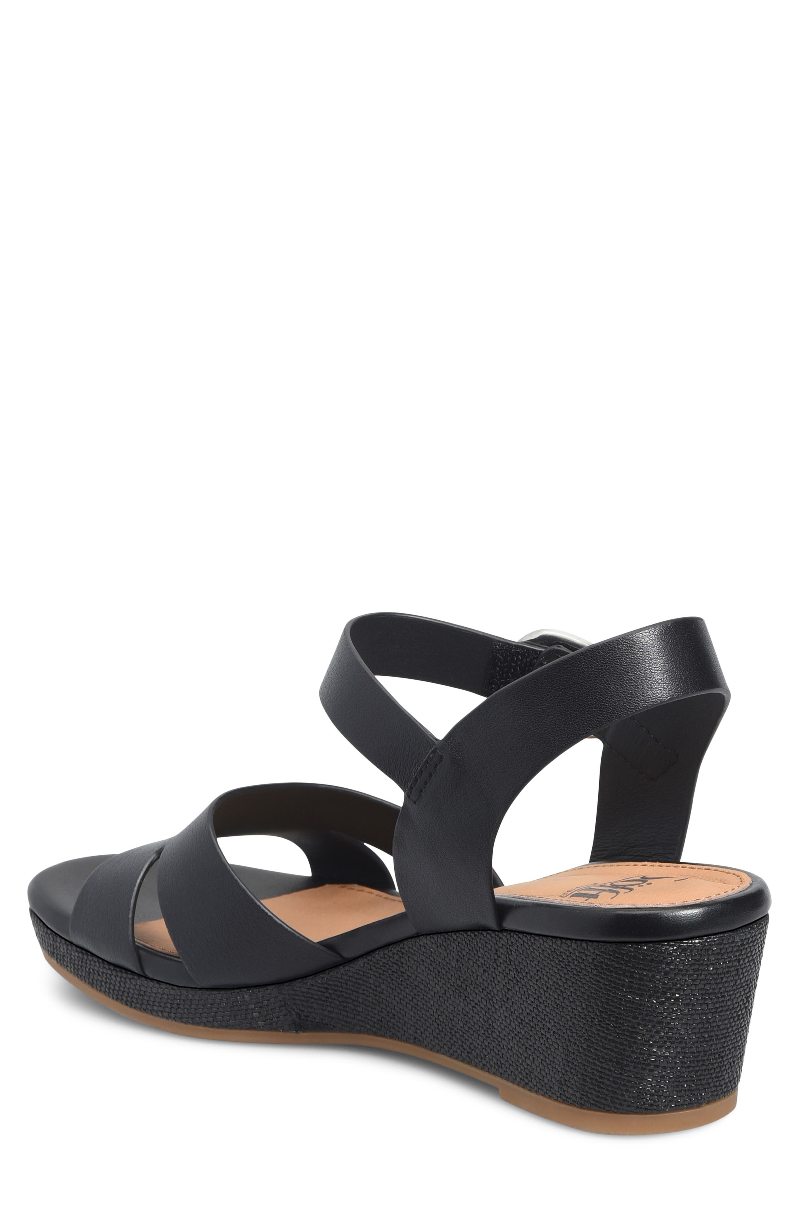 Söfft Vanessa Ankle Strap Platform Wedge Sandal, Alternate, color, Black