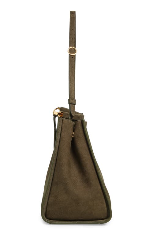 Alaïa Medium Le Click Suede Shoulder Bag In Brown