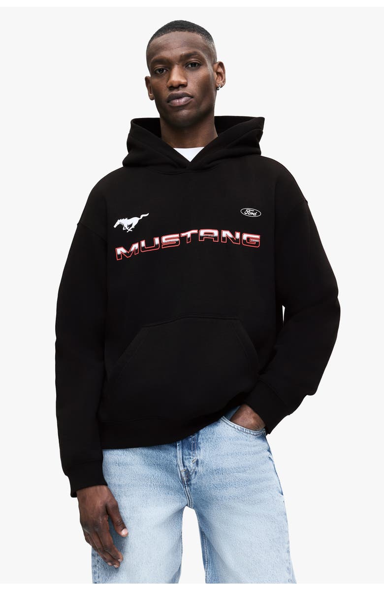 H&M Loose Fit Hoodie, Alternate, color, Black/Ford