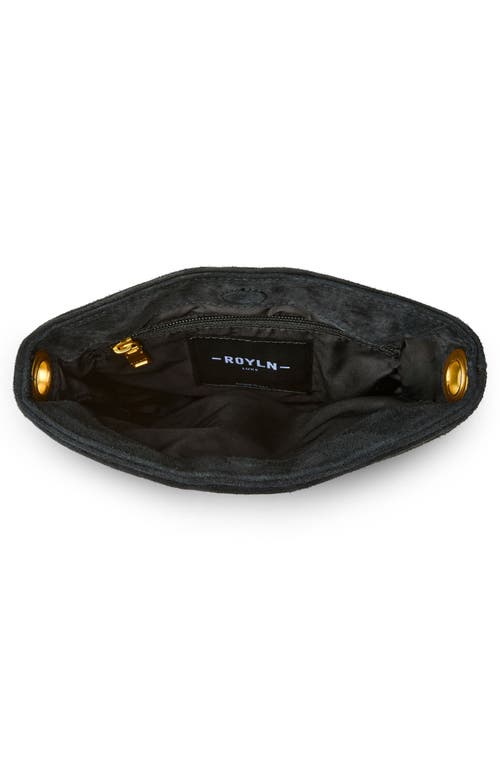 Think Royln Dream Stash Quilted Suede Crossbody Bag In Black