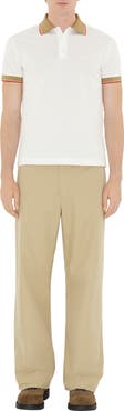 Burberry Logo Collar Cotton Polo Shirt