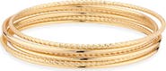 Nordstrom Set of 5 Mixed Texture Bangle Bracelets