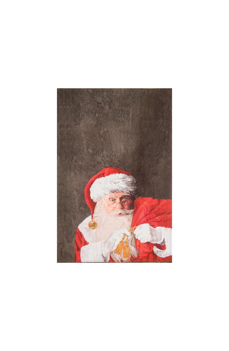 C&F Home 27" x 18" Printed Santa Claus & Toys Christmas Holiday Machine Washable Cotton Kitchen Dish Towel Decor Decoration, Main, color, Red