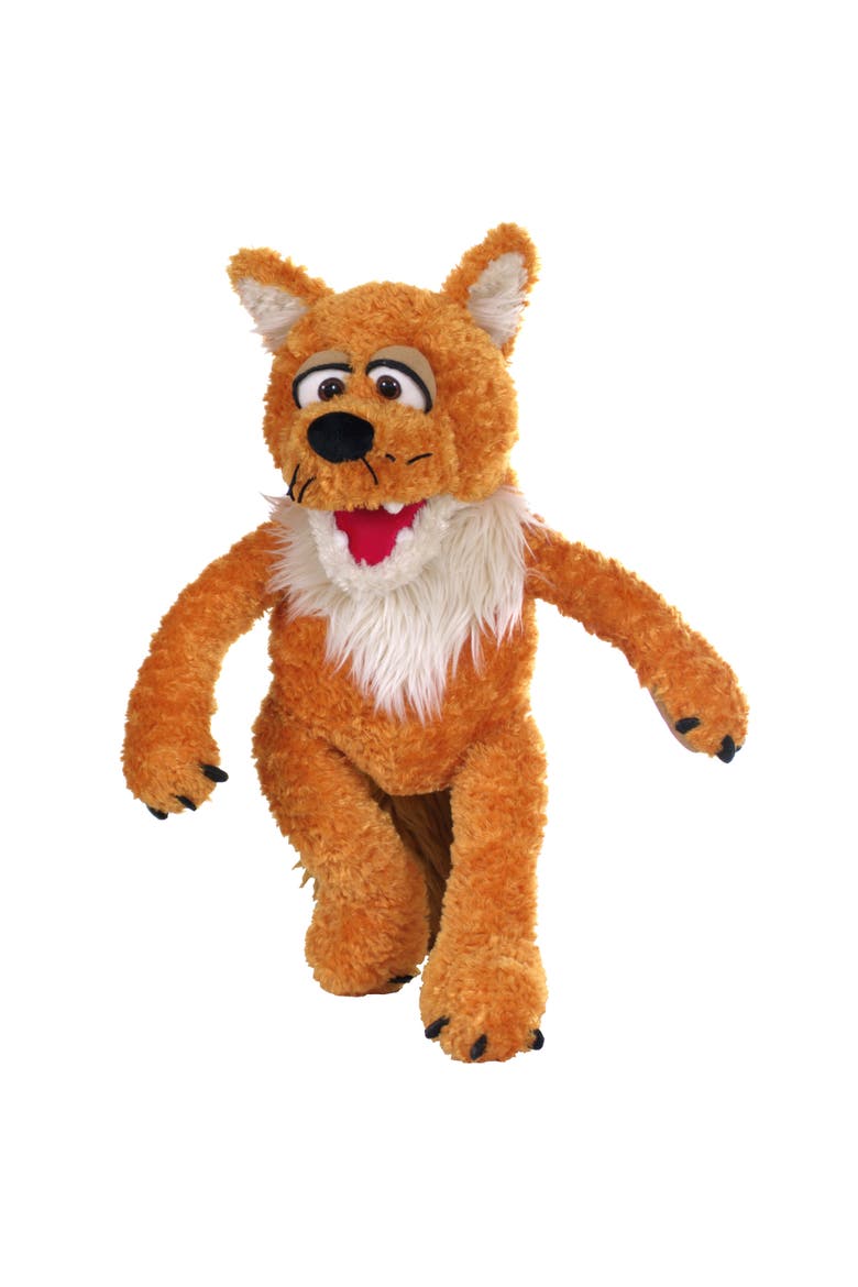 Knox The Orange Fox 17 Inch Plush Hand Puppet, Handmade Pal, Main, color, Orange