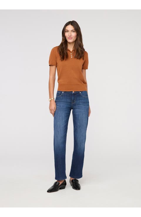 Performance Denim Mid Rise Straight