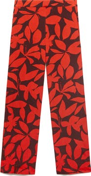 MANGO Flowy Print Straight Leg Pants