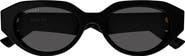 Gucci 53mm Polarized Round Sunglasses