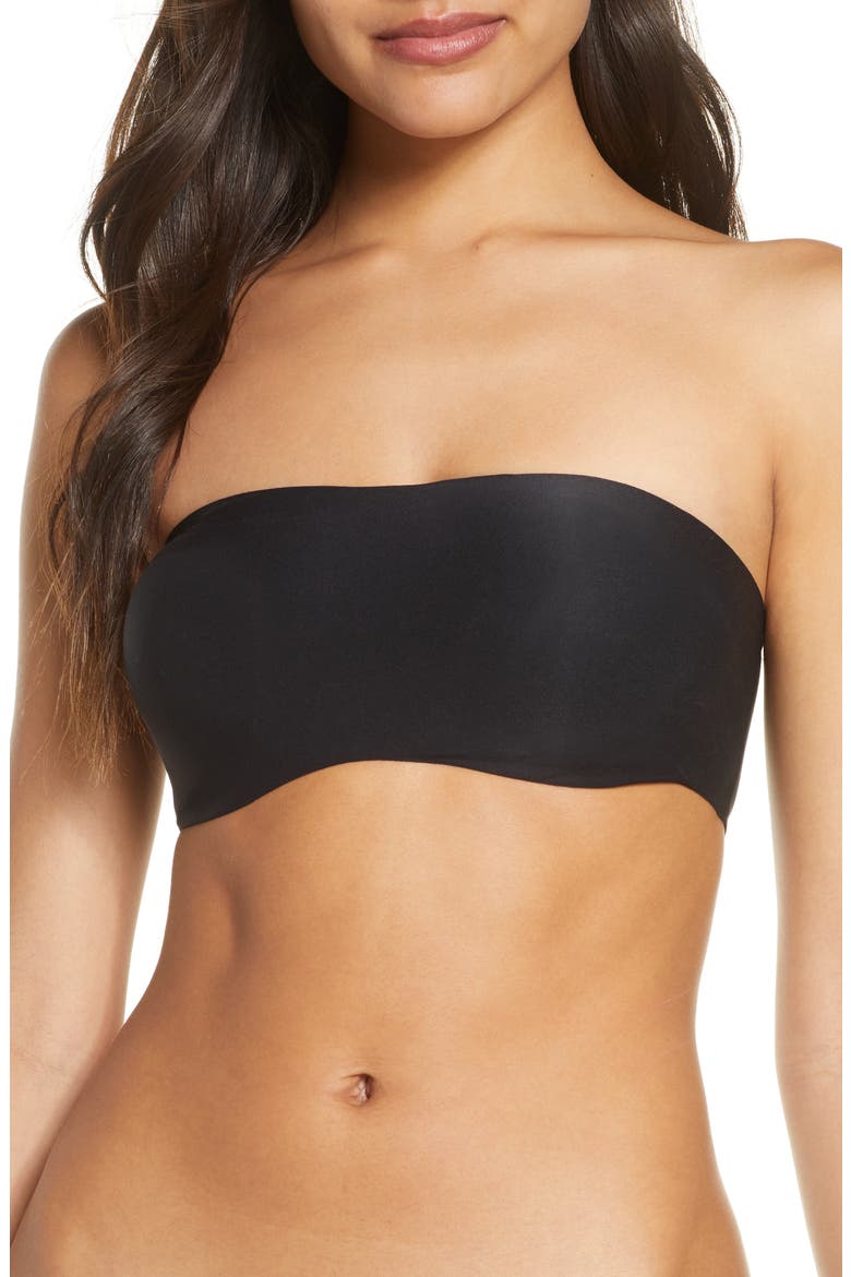Soft Stretch Padded Bandeau Bralette, Main, color, BLACK