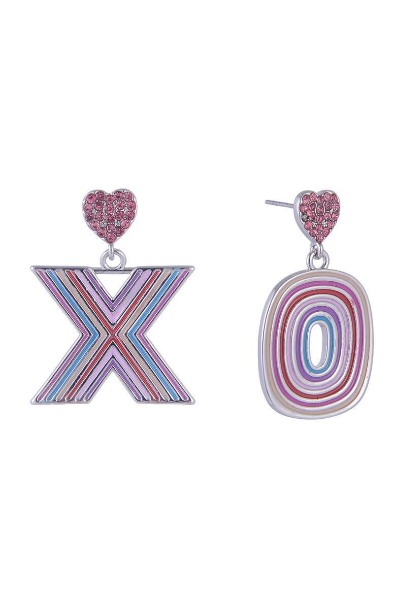 XO Drop Earrings, Main, color, Pink