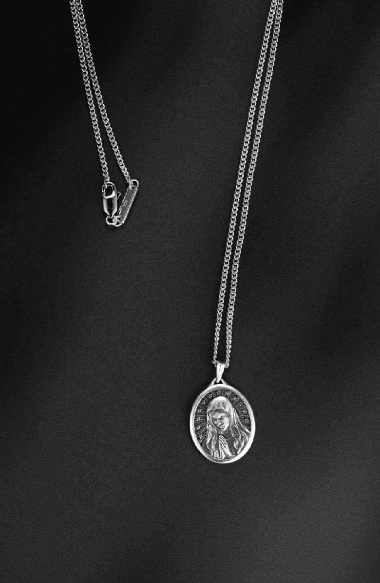 Vincero Men's Virgin Mary Pendant Necklace, Alternate, color, Silver