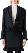 Akris punto Fringe Bouclé Tweed Crop Jacket